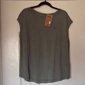 Fjalraven Abisco Patina Green Striped Tee